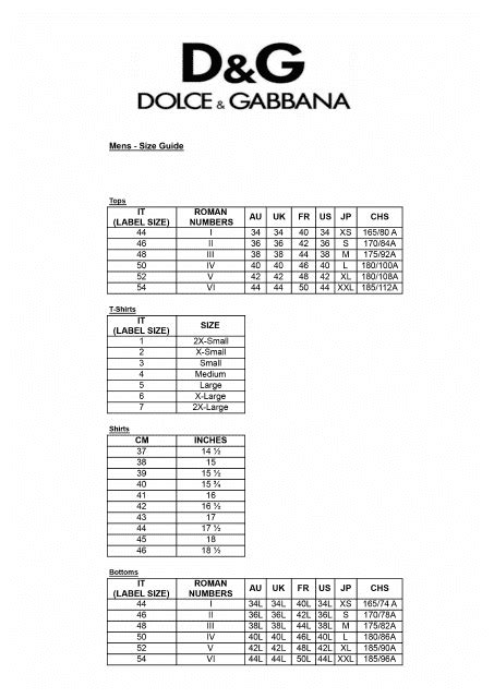 dolce gabbana men size chart|Dolce & Gabbana shirt size chart.